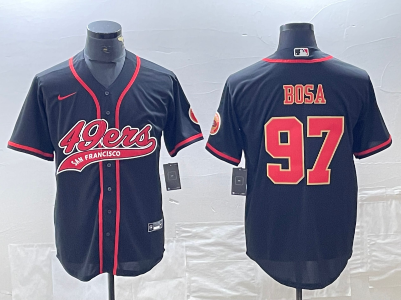 Men's San Francisco 49ers Nick Bosa #97 Black Fashion jersey Joint Edition