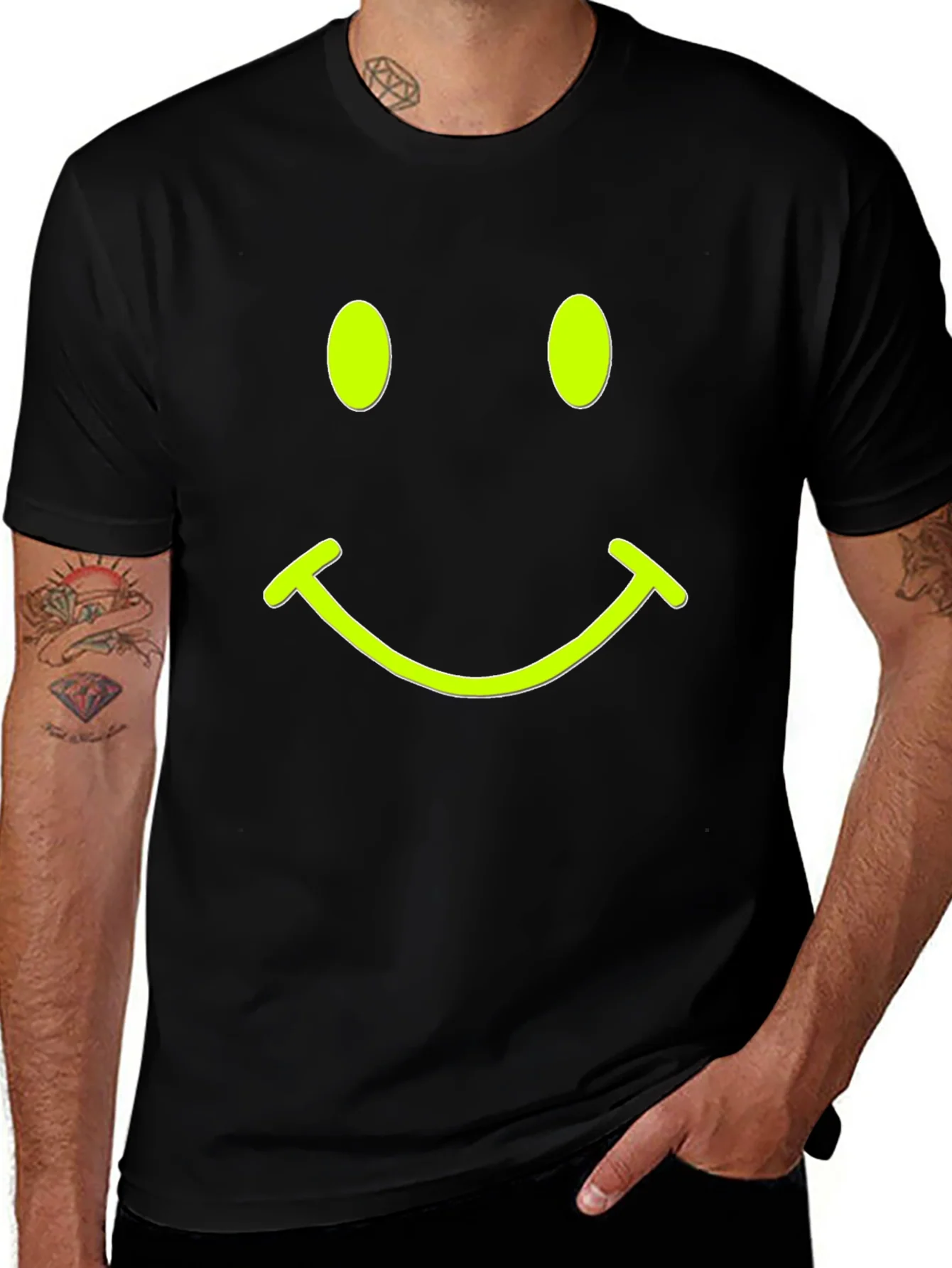 Smiley Face Black T-Shirt - Express Your Happy Side!