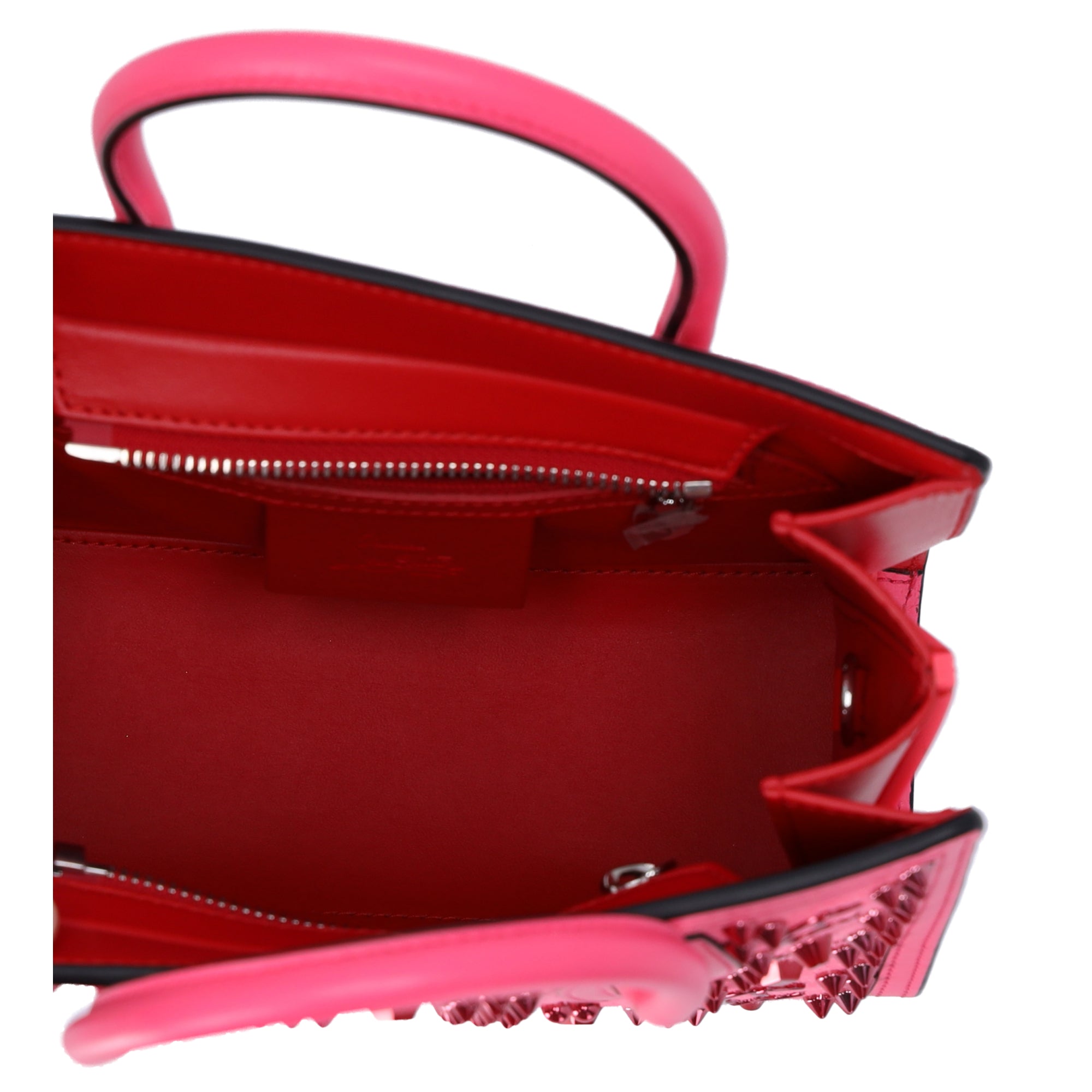 Christian Louboutin Studded Paloma S Small Satchel Pink Logo Suede Shoulder Bag