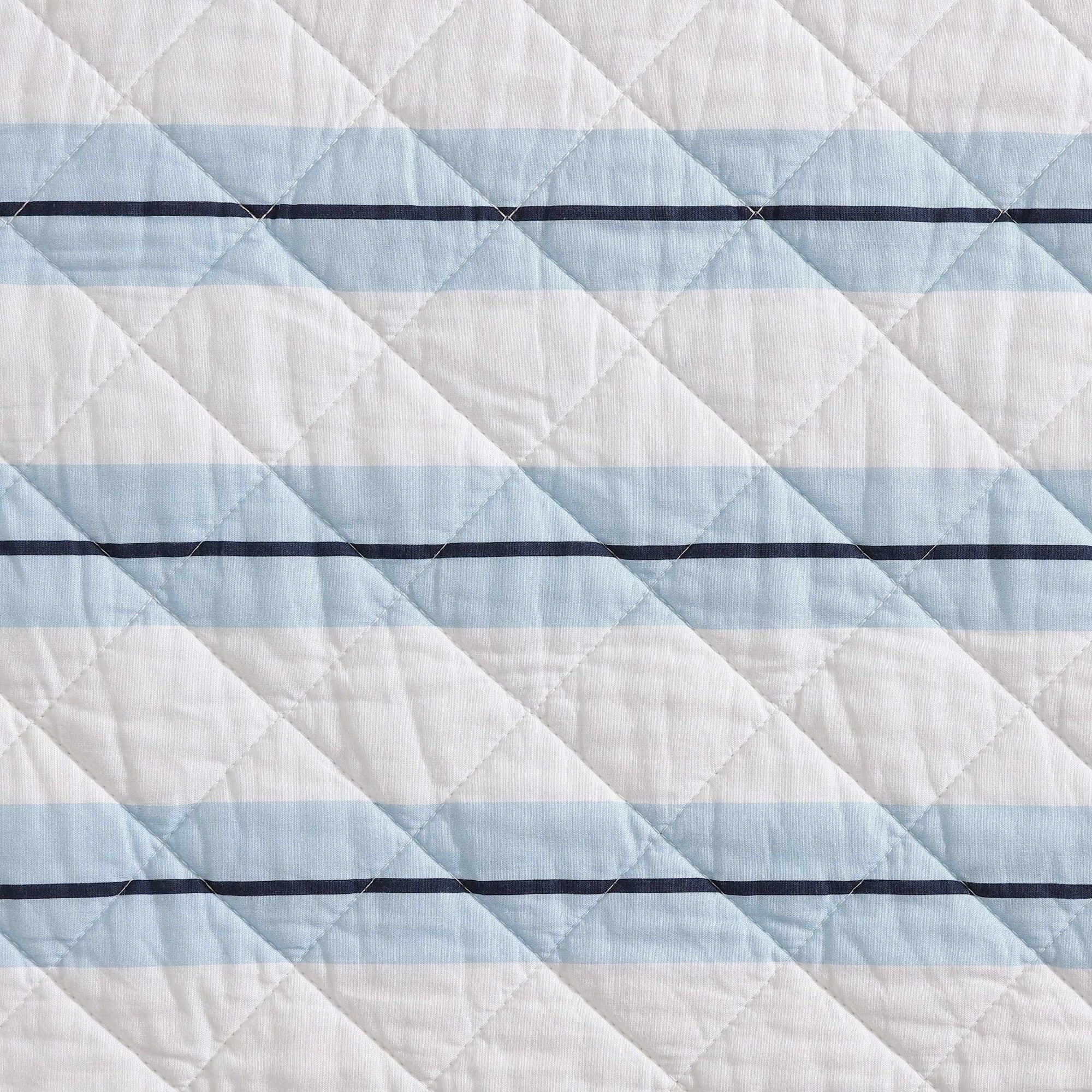 Nautica Tim Stripe Blue Twin Quilt Set