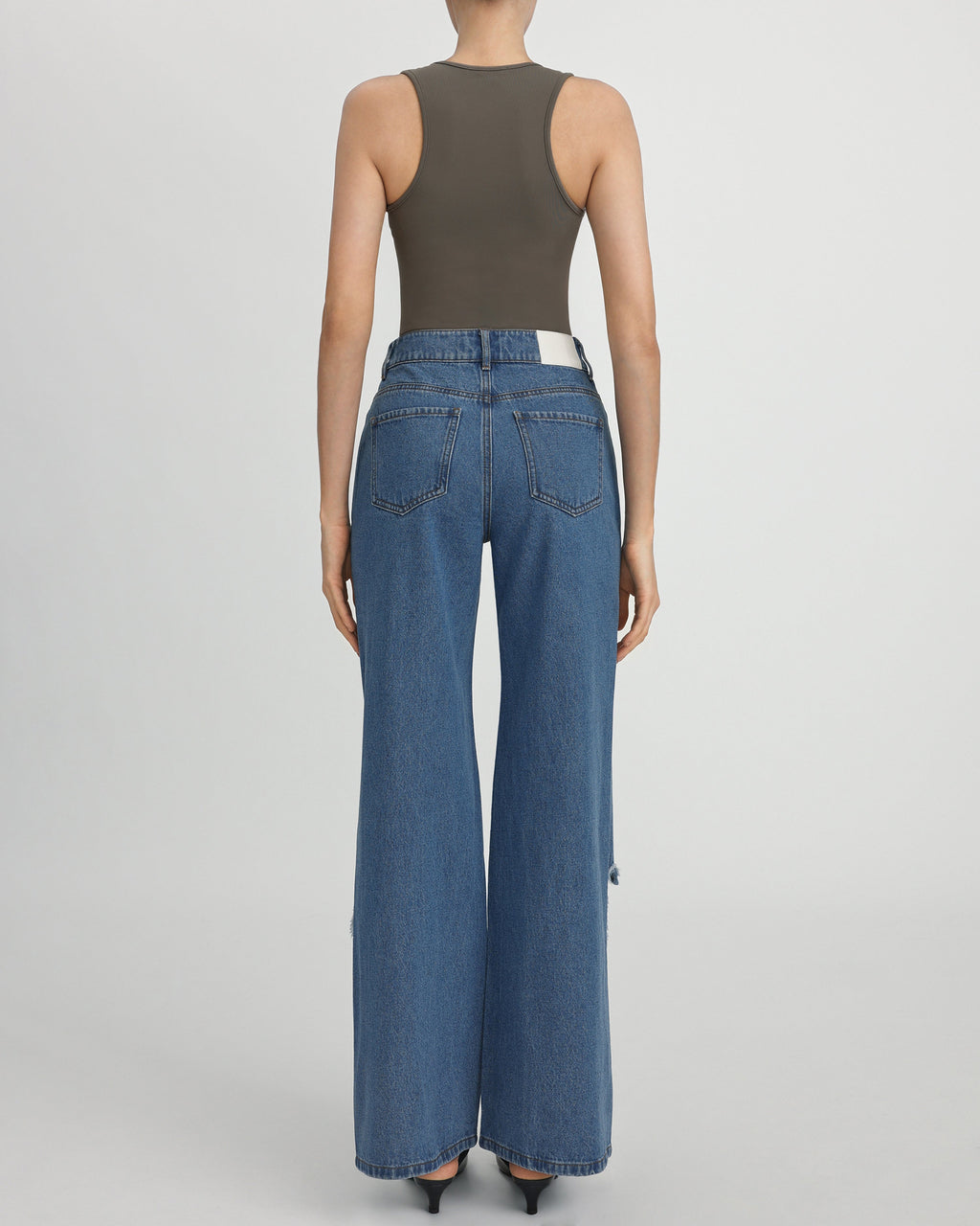 Sophia Embellished Heart Cut-Out Denim Jeans - Medium Blue