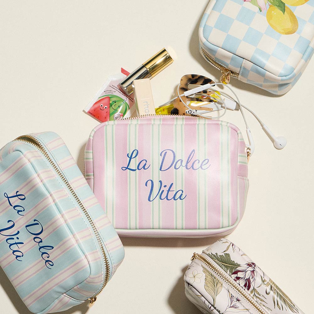 Botanical Floral PAttern Print Portable Cosmetic Pouch Bag