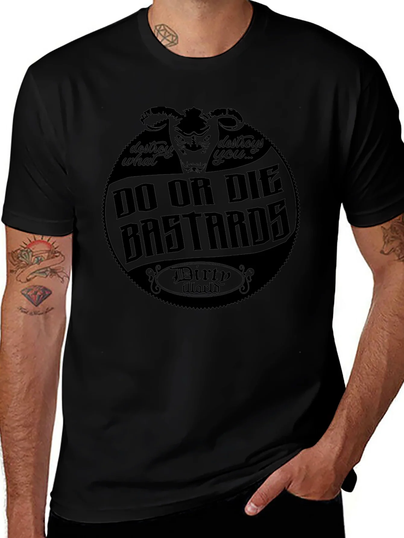 Do or Die Bastards Black T-Shirt - Dirty World Apparel