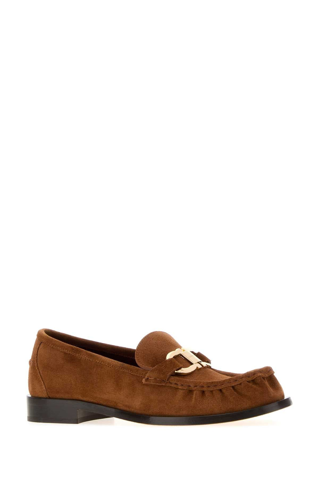 Salvatore Ferragamo Women Camel Suede Maryan Loafers