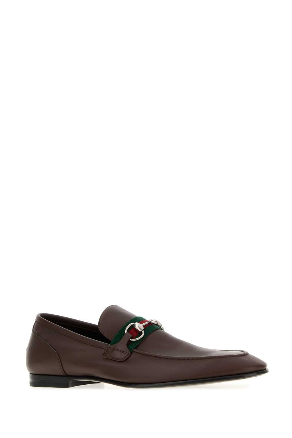 Gucci Men Chocolate Leather Gucci Como Loafers