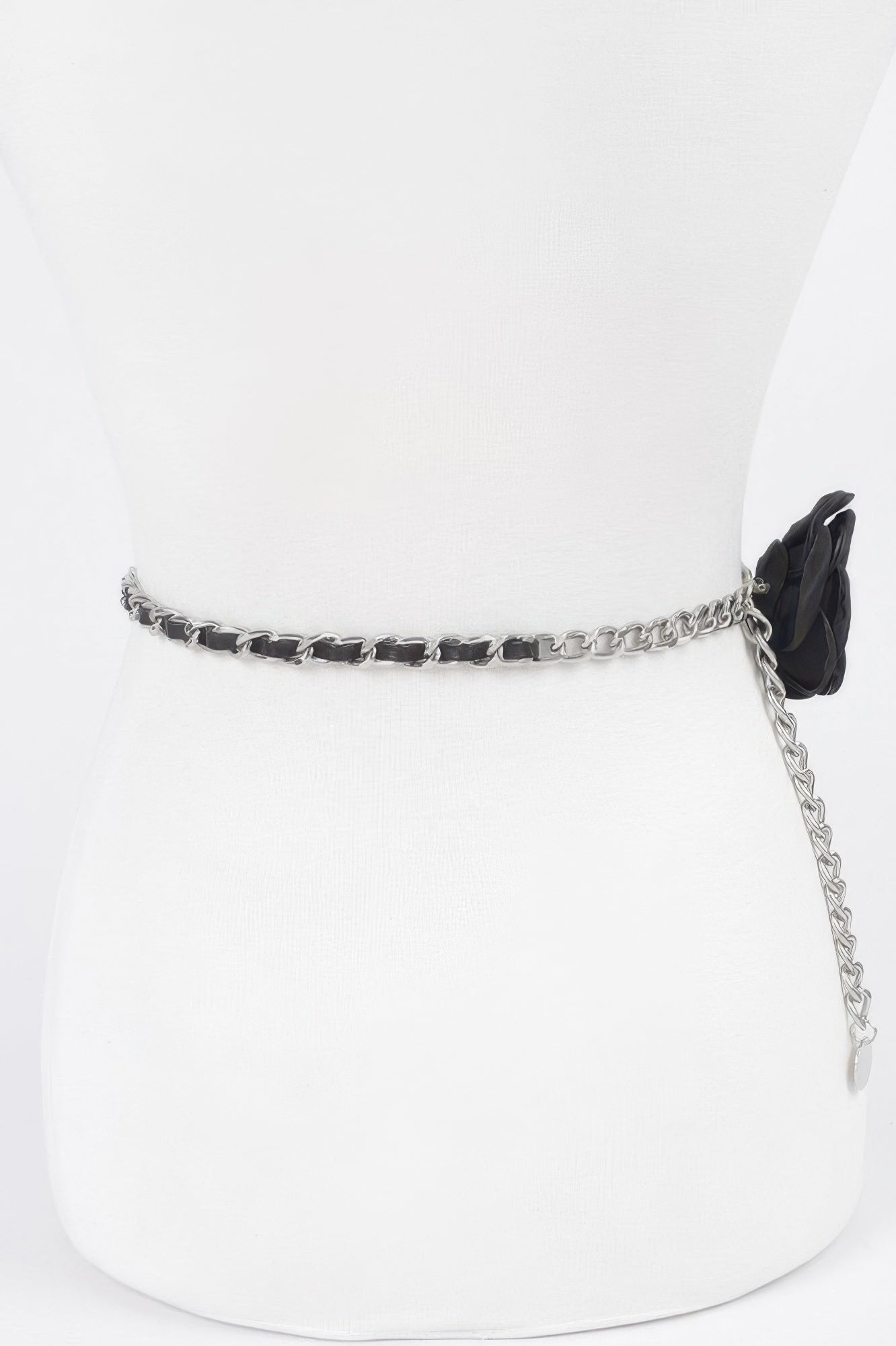 Flower Metal Double Layered Chain Belt