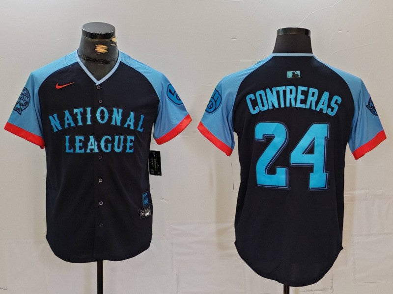 Men's National League Christian Yelich #24 Navy 2024 MLB All-Star Game Limited Player jersey