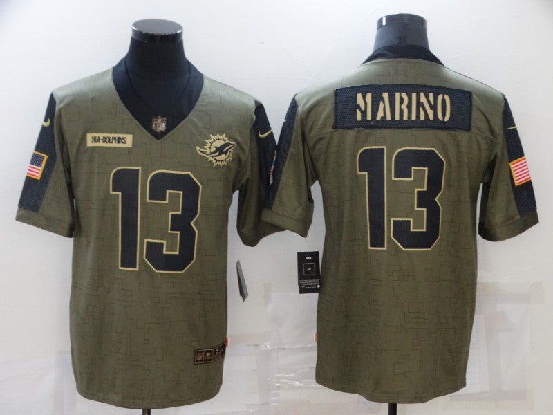 Men's Miami Dolphins Dan Marino #13 Brown Player Game jersey