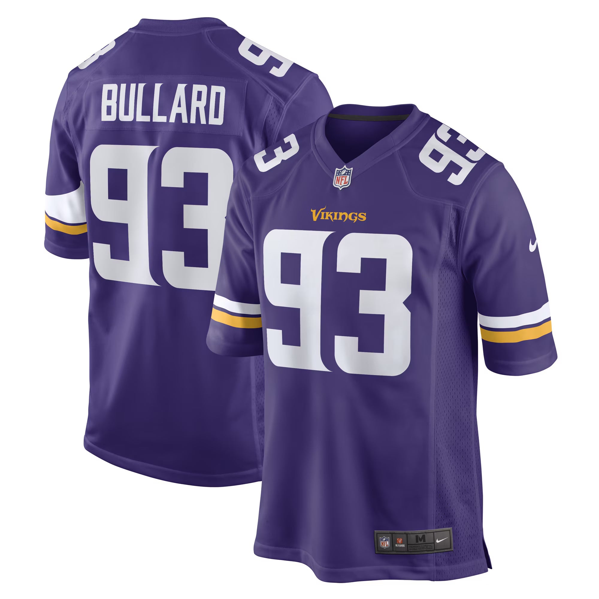 Minnesota Vikings Jonathan Bullard Purple Game Player Jersey