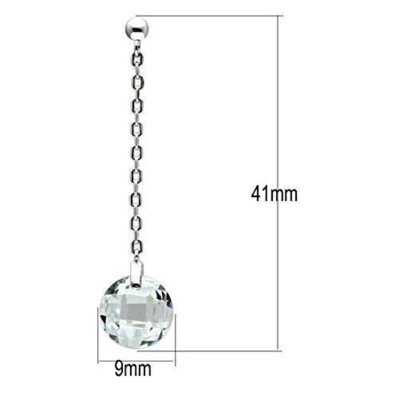 Rhodium Brass Earrings with AAA Grade CZ in Clear
