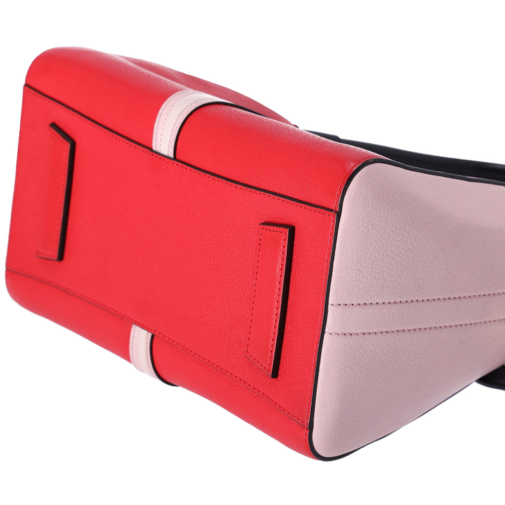 GIVENCHY Antigona Small Satchel Sugar Goatskin Tri-Color Red Pink Black