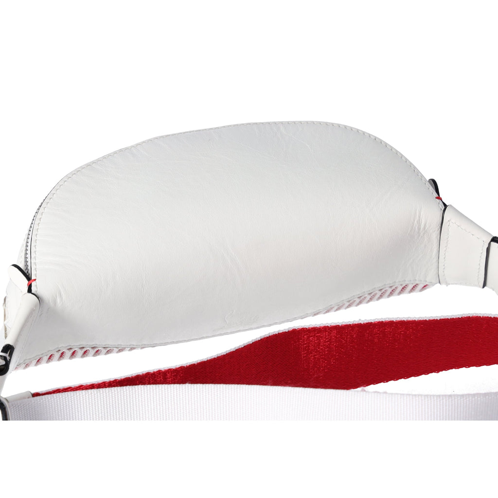 Christian Louboutin Mariejane Belt Bag Bum Bag White Red Calf Leather