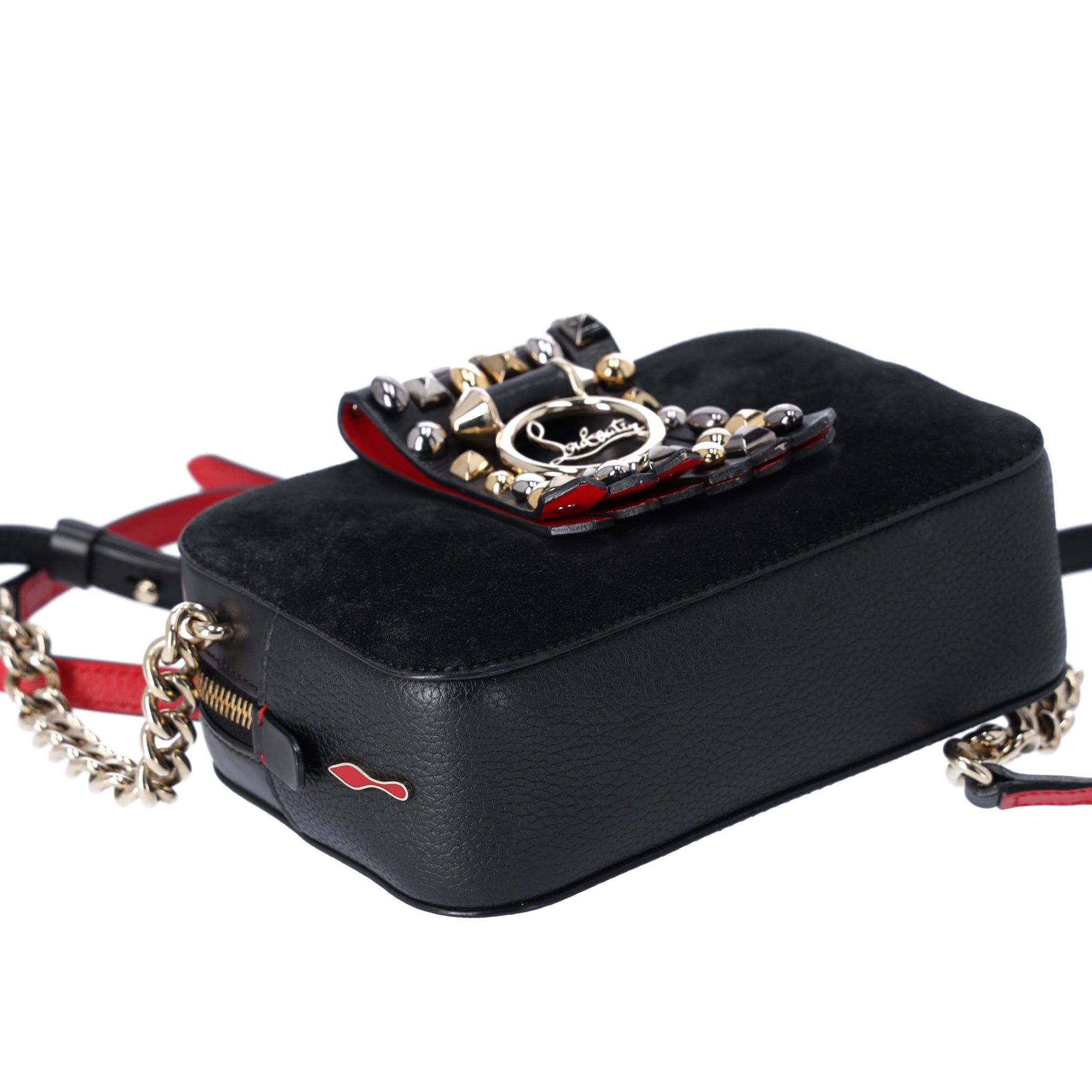 Christian Louboutin Rubylou Mini Shoulder Bag 3185262 Black Suede Leather