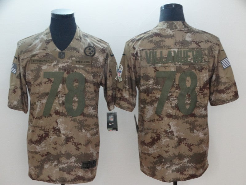 Men's Pittsburgh Steelers Alejandro Villanueva #78 Camouflage Game jersey