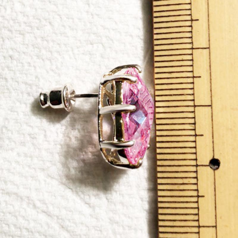 Sterling Silver Earrings with AAA Grade CZ in Pink