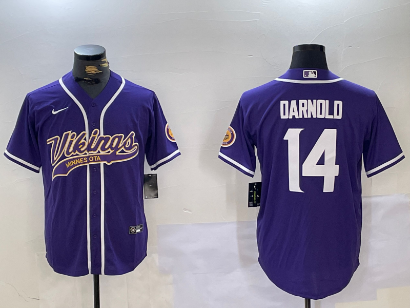 Men's Minnesota Vikings Sam Darnold #14 Purple Game jersey