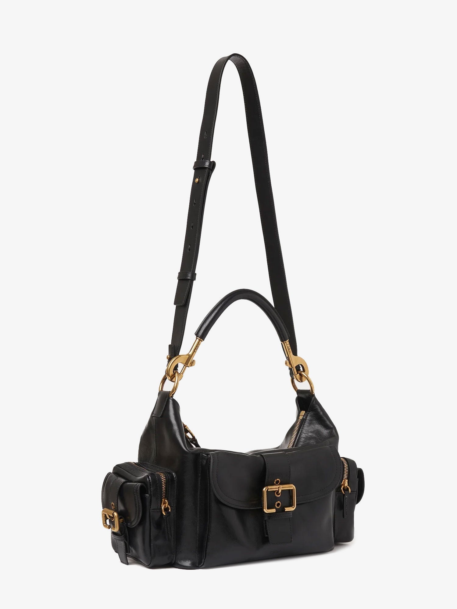 Chloe' Women Carry Shiny Buffalo Leather Shoulder Bag