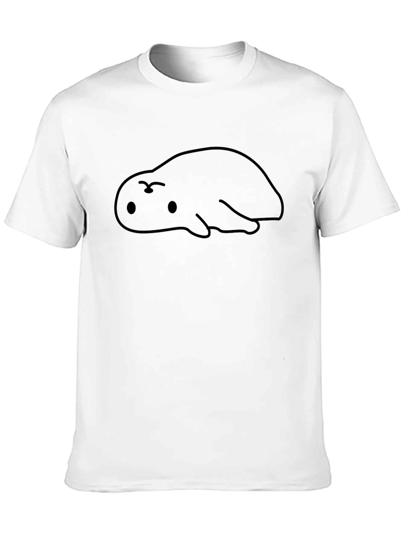 Cute Blob Creature Graphic Black T-Shirt