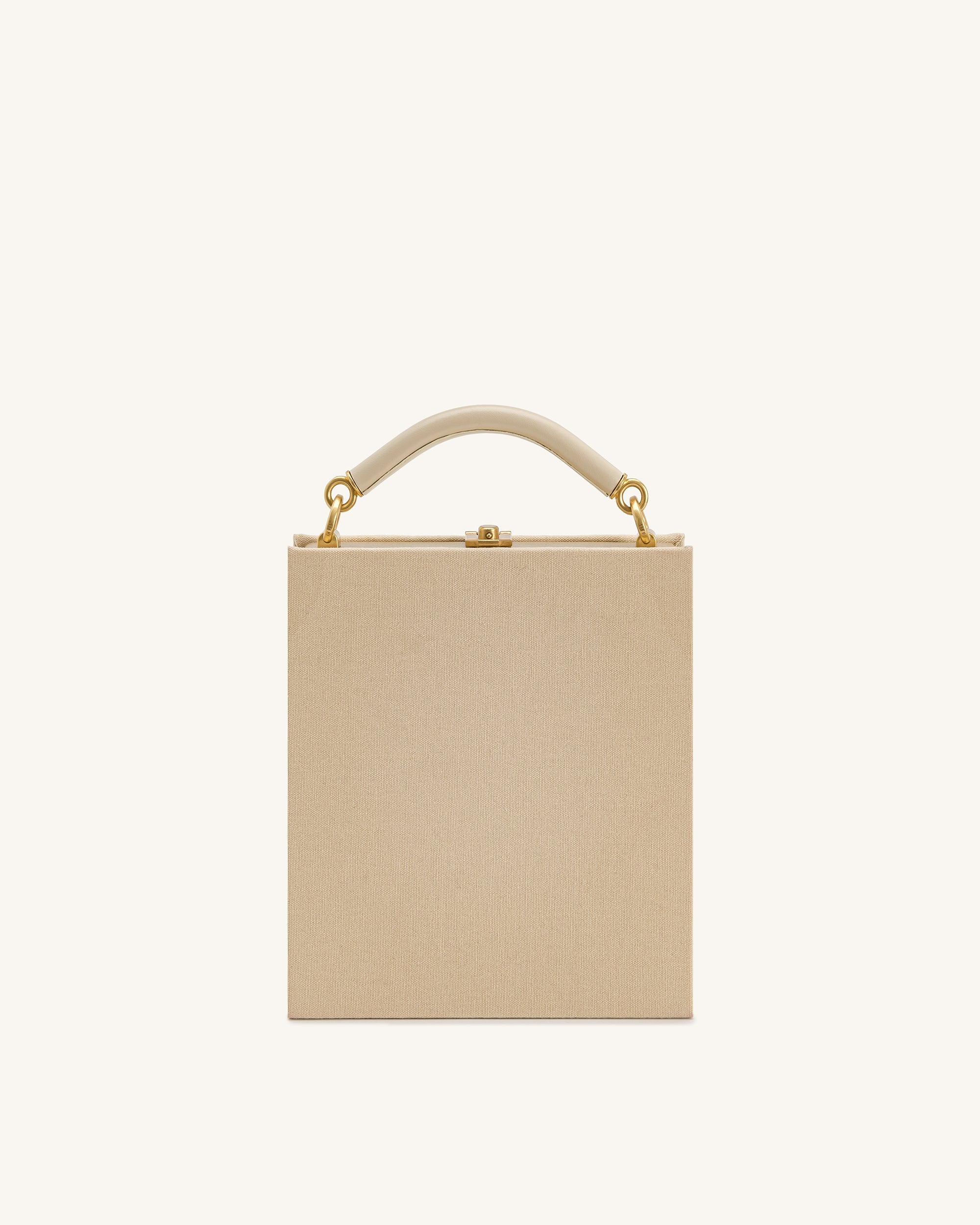 Elle Picnic Pattern Book Top Handle Bag - Khaki