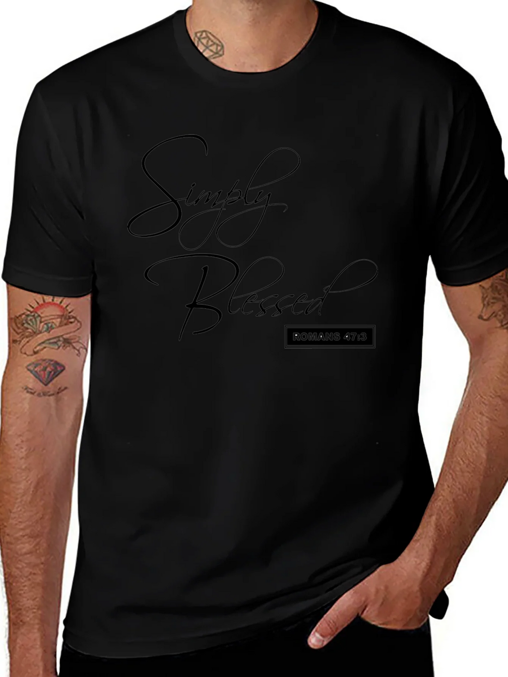 Simply Blessed Black T-Shirt Christian Apparel