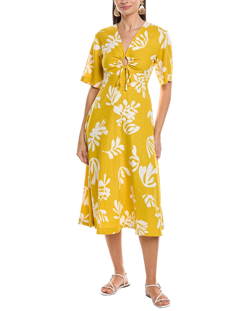 Marella Molise Linen-Blend Midi Dress