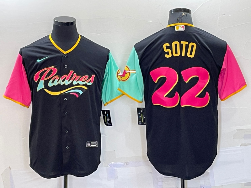 Men's San Diego Padres Juan Soto #22 Black Stitched Jersey1