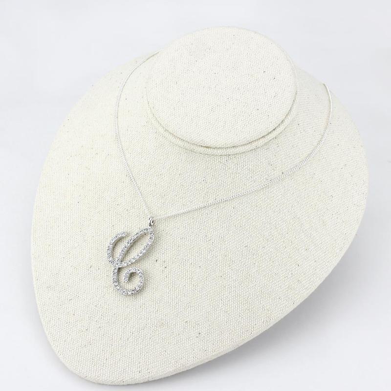 Imitation Rhodium Brass Chain Pendant with Top Grade Crystal in Clear