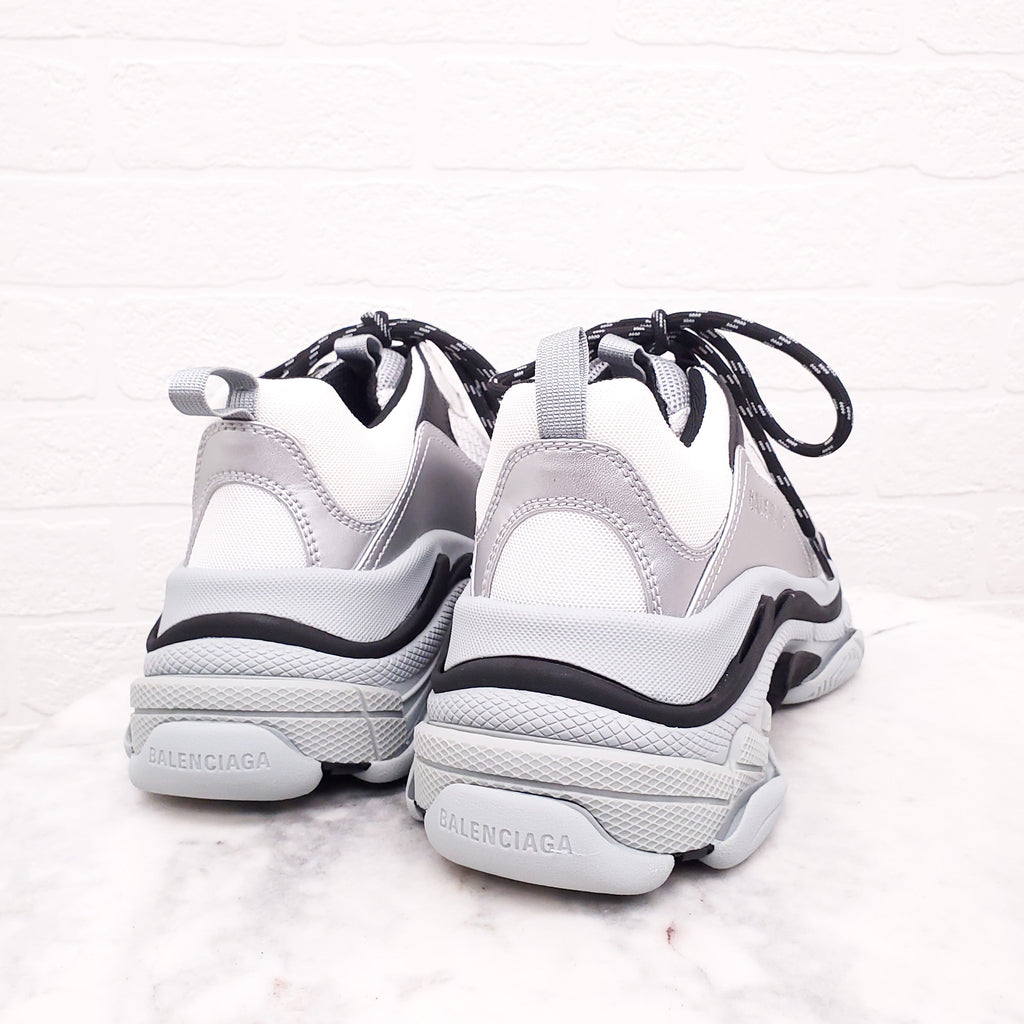 BALENCIAGA GREY/BLACK FLUO CLEAR SOLE SNEAKERS - SIZE 40