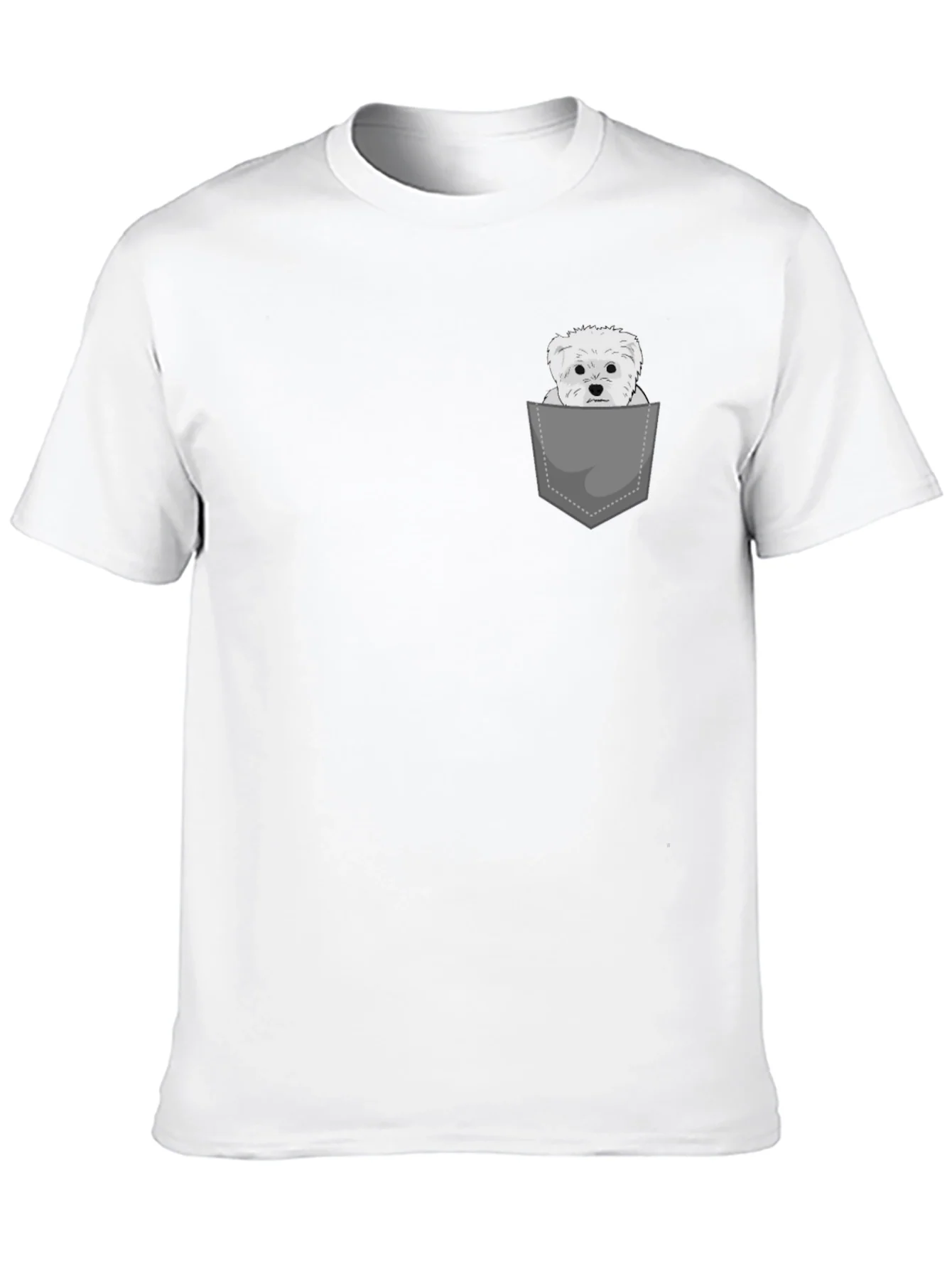Pocket Dog Tee - Cute Maltese Graphic T-Shirt