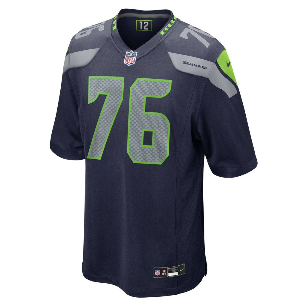 Seattle Seahawks Grey Zabel College Navy Team Game Jersey