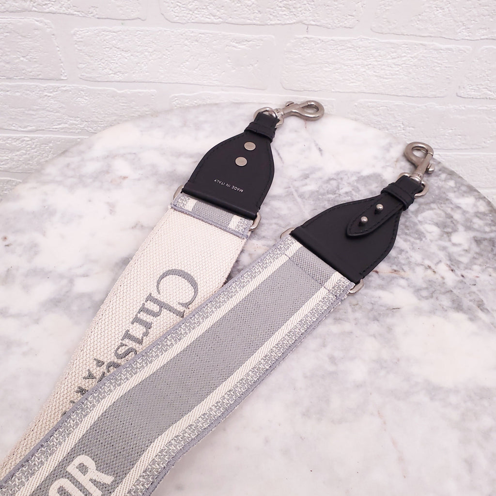 DIOR GREY LOGO PURSE STRAP