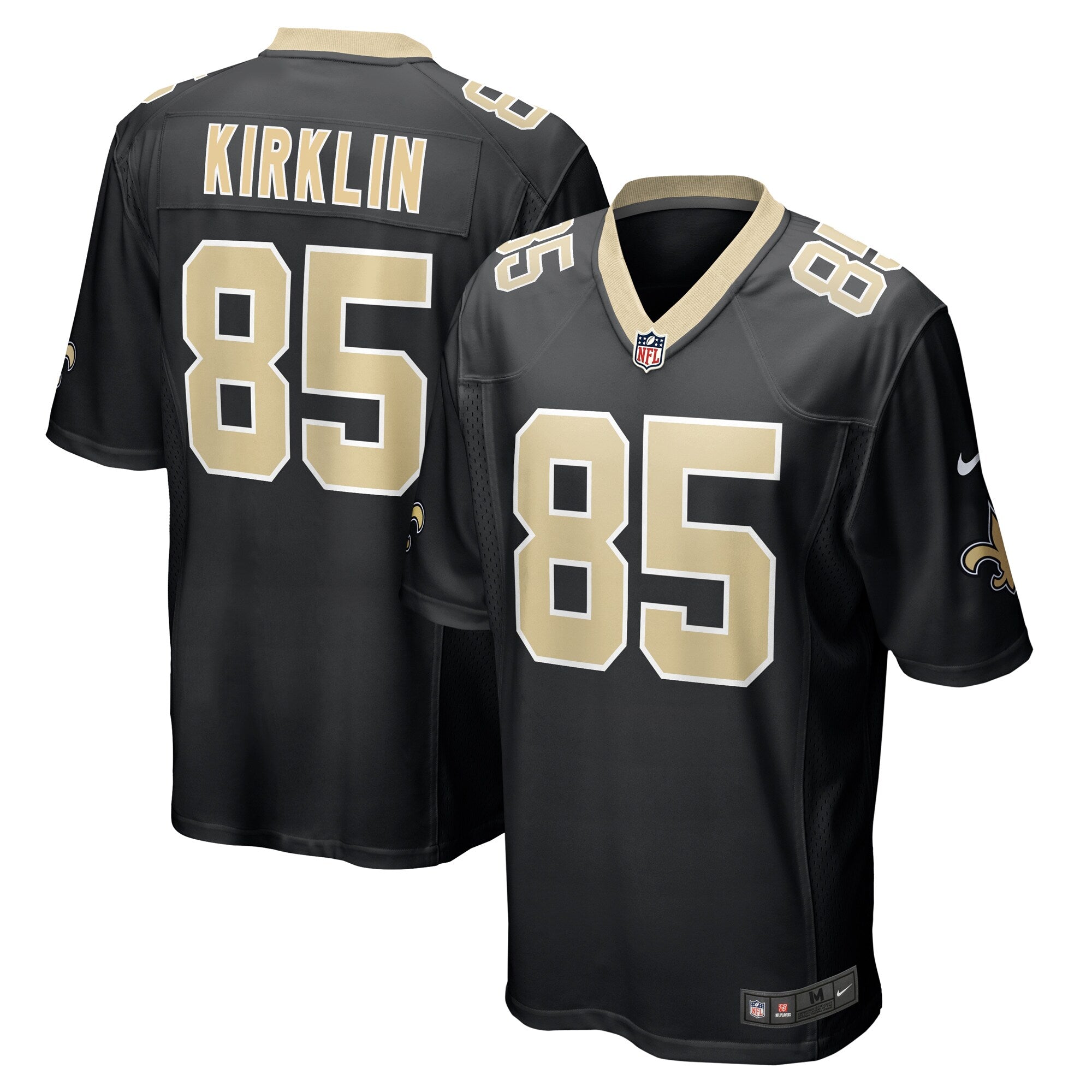 New Orleans Saints Jontre Kirklin Black Team Game Jersey