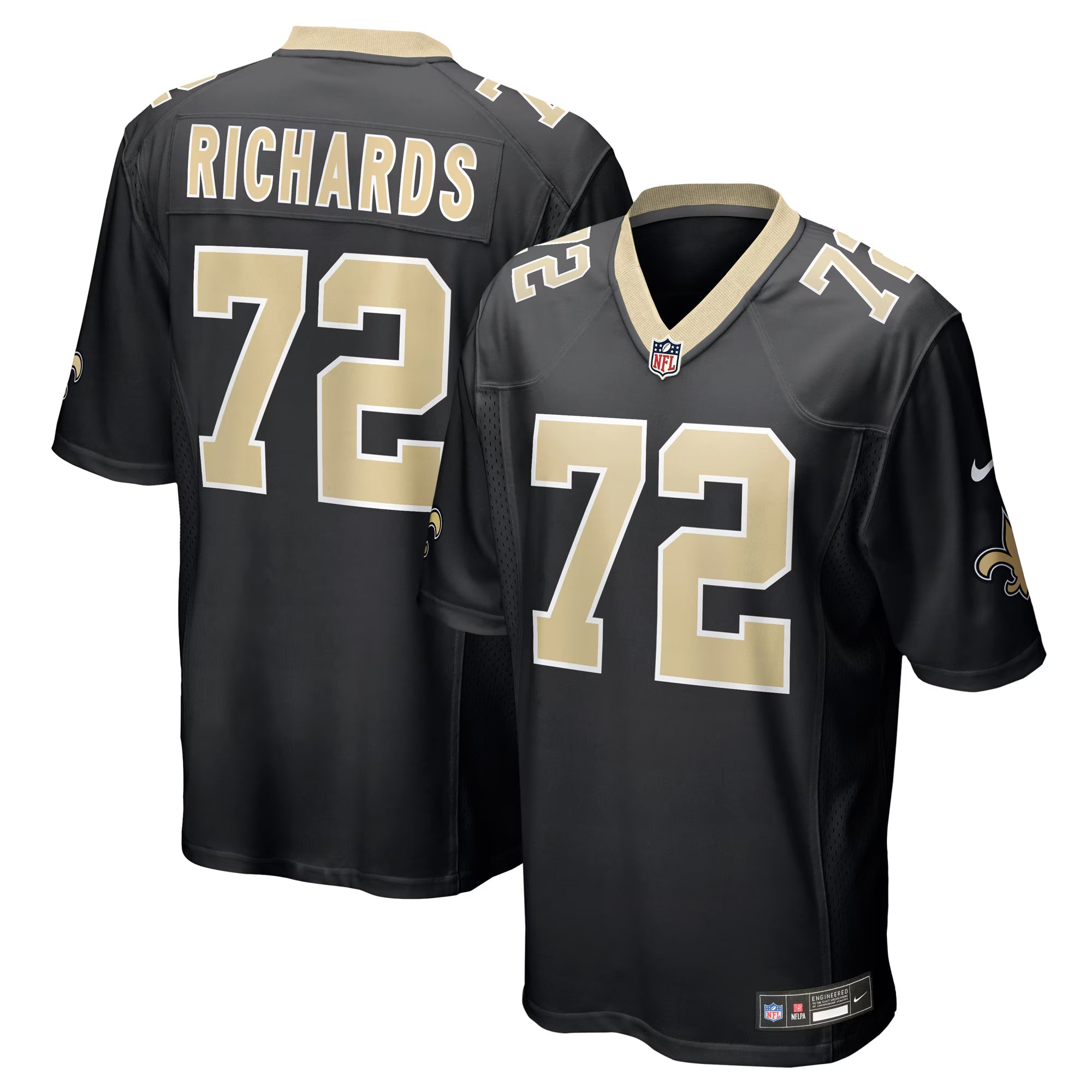 New Orleans Saints Asim Richards Black Team Game Jersey