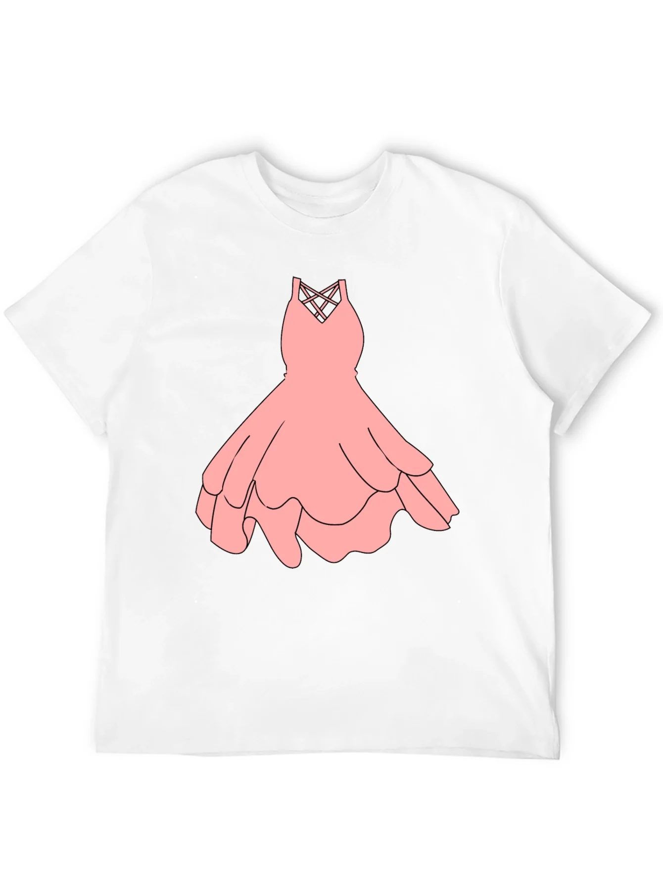 Black Tee with Pink Dress Graphic