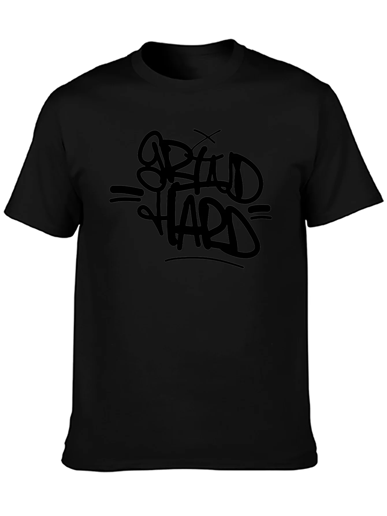 Bold Graphic Tee - Grind Hard - Black Cotton T-Shirt