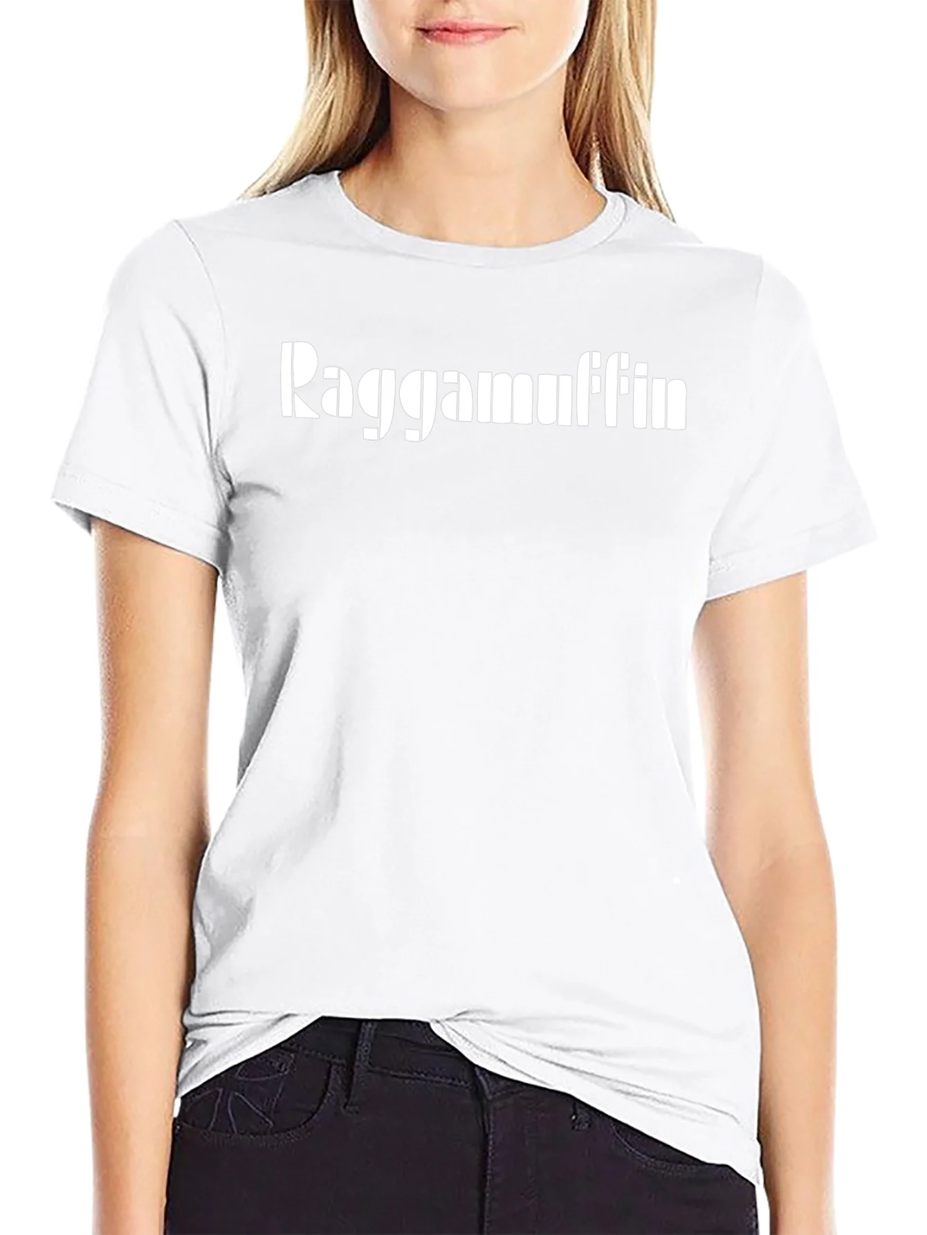 Raggamuffin Graphic T-Shirt - Black Casual Cotton Tee