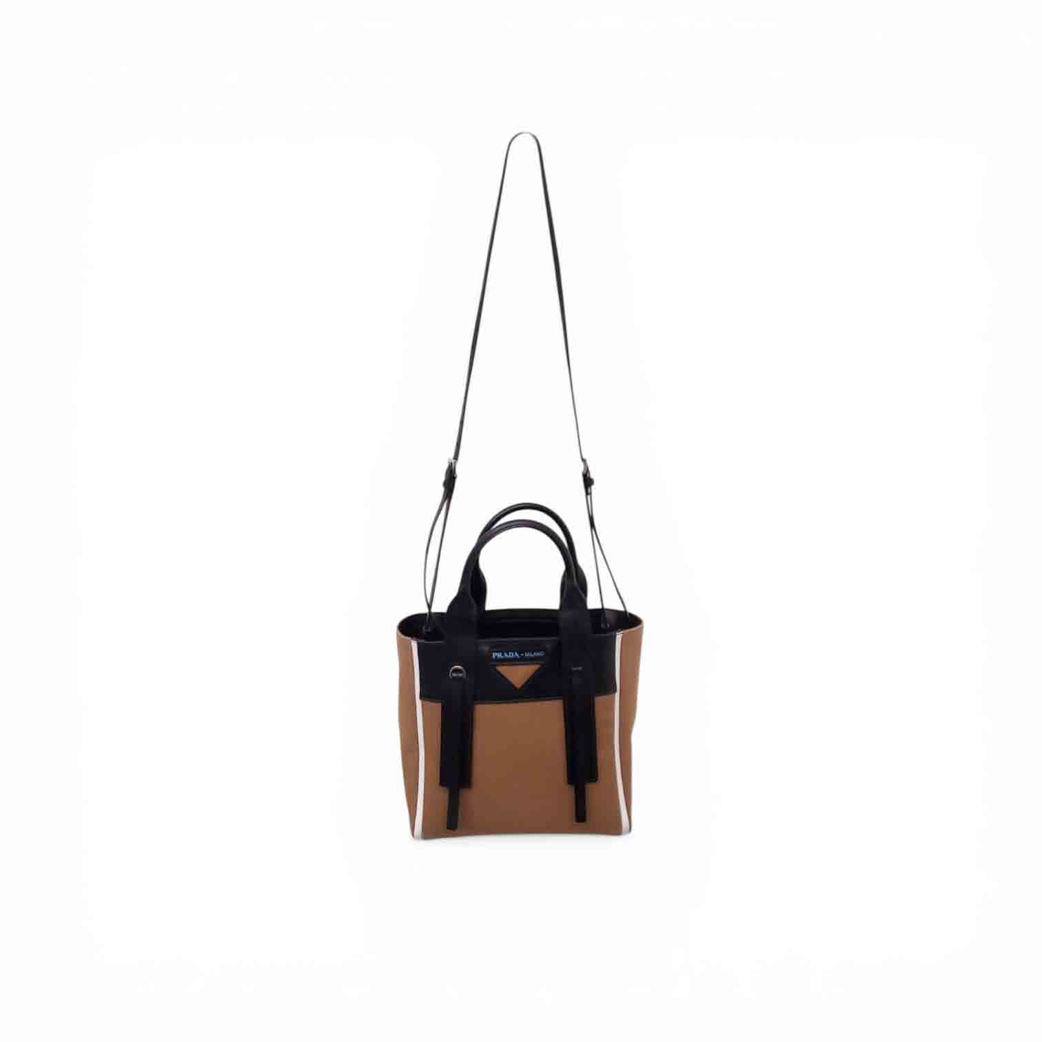 PRADA OUVERTURE CANVAS CROSSBODY TOTE