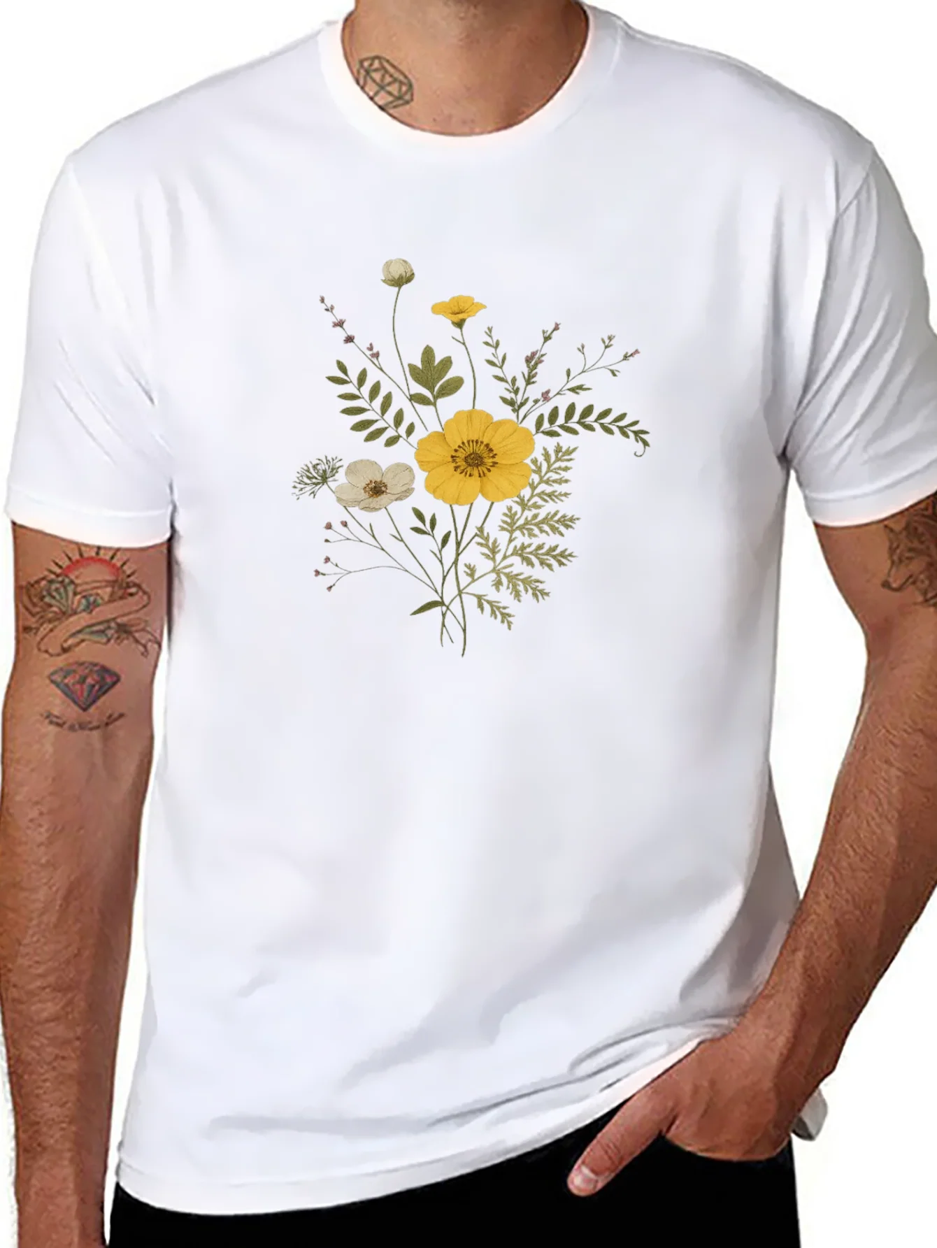 Floral Bouquet Graphic Tee - Stylish Unisex T-Shirt