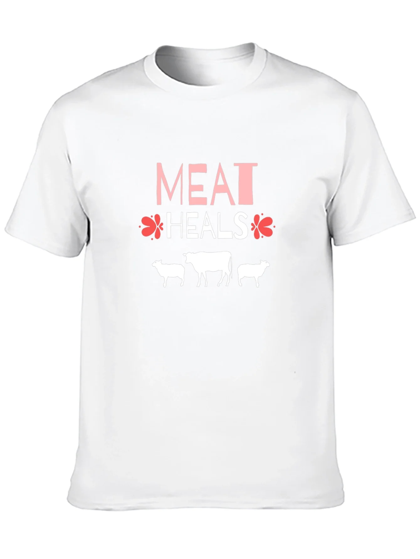 Meat Heals T-Shirt Black Cotton Blend Casual