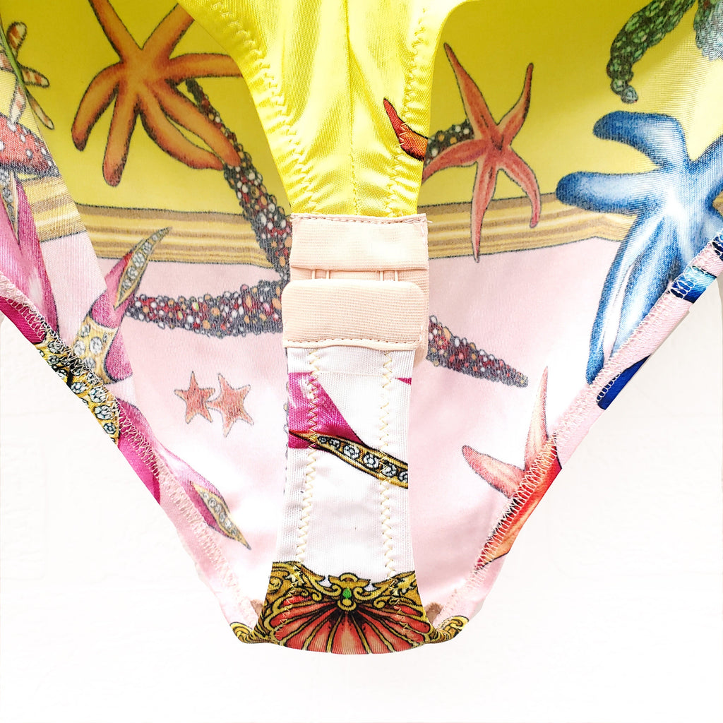 VERSACE 'TRESOR DE LA MER' SEASHELL PRINT BODYSUIT - SIZE 52
