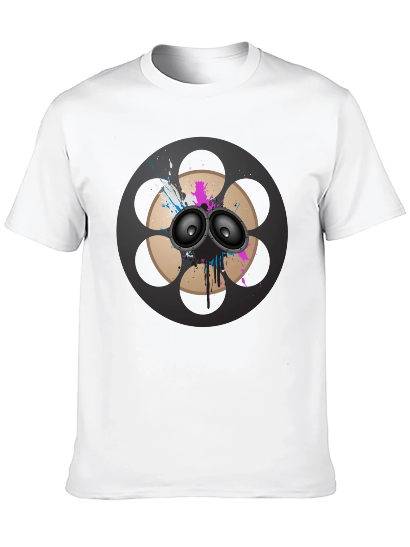 Retro Film Reel Speaker Graphic T-Shirt