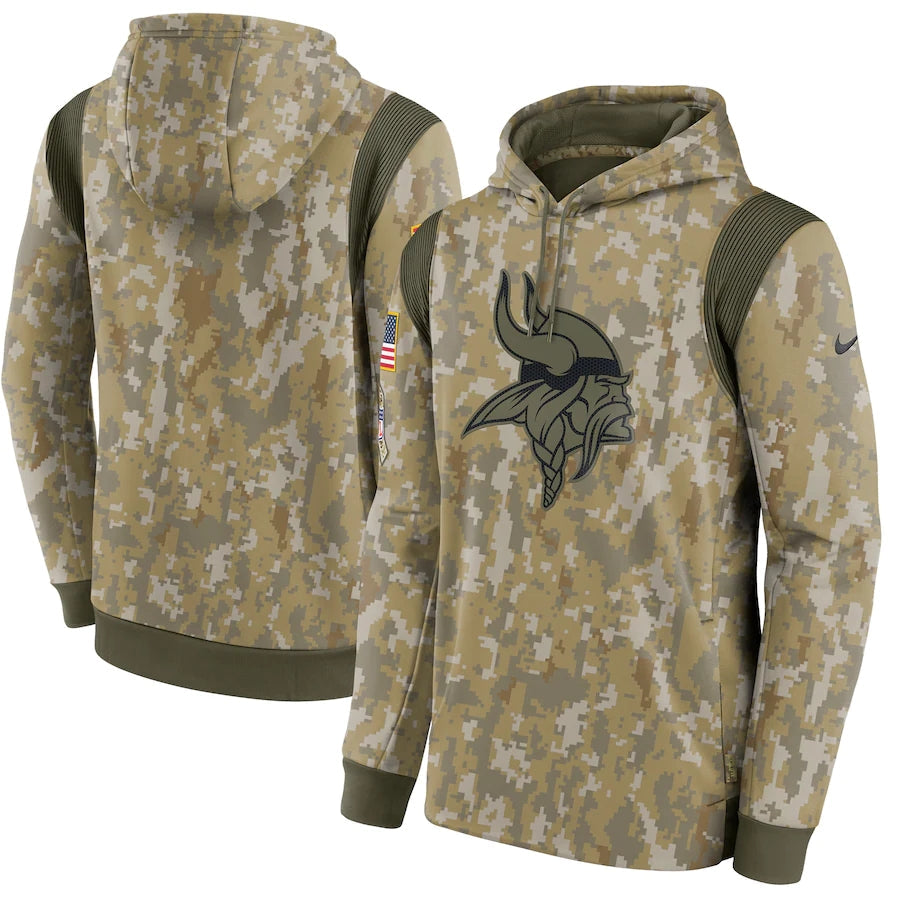 Men's Minnesota Vikings NFL 2021 Salute to Service Hoodie1 Camouflage