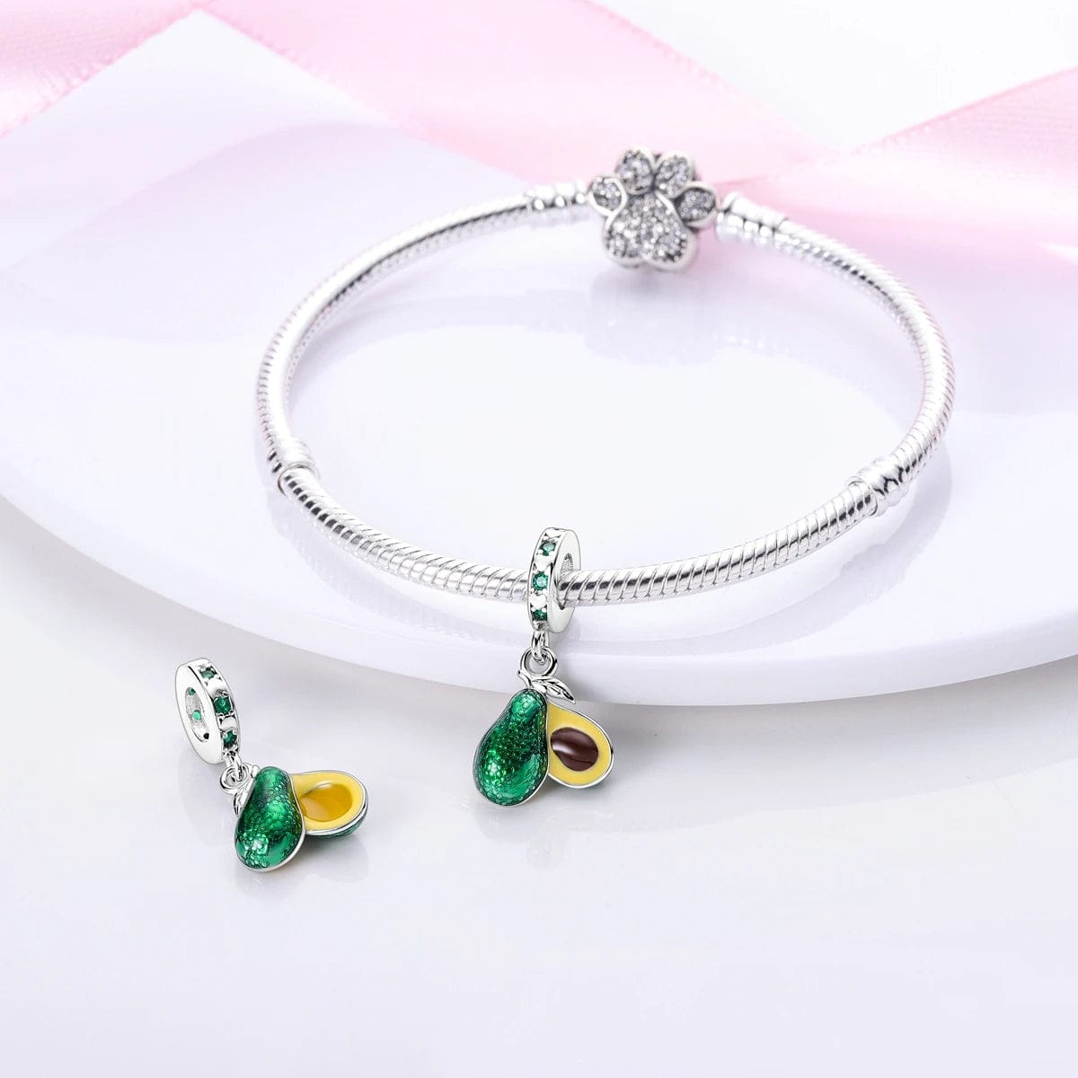 Avocado Double Dangle Charm
