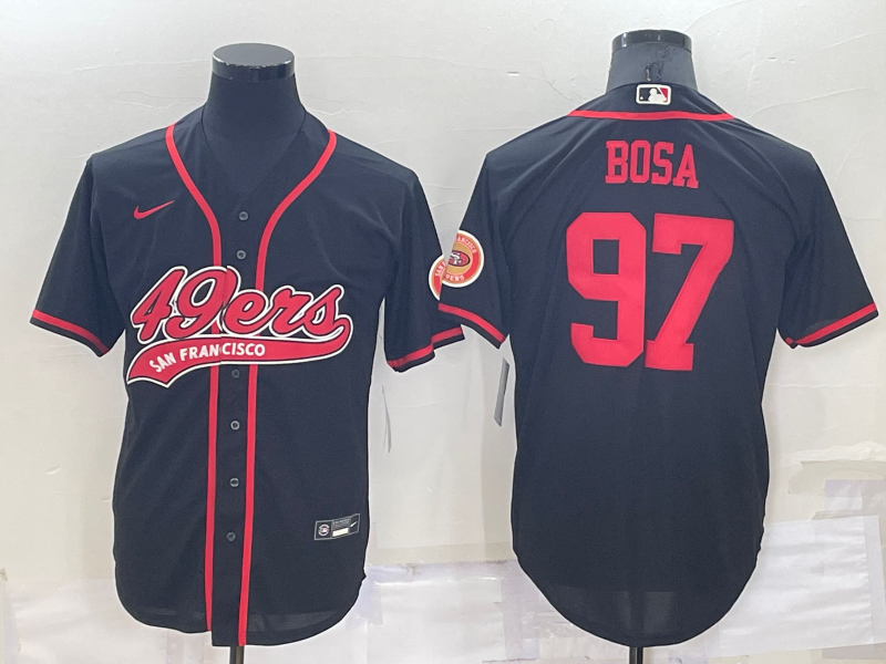 Men's San Francisco 49ers Nick Bosa #97 Black Game Jersey1 Joint Edition