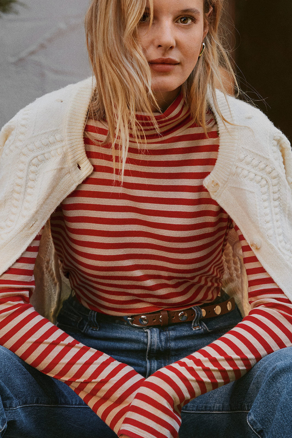 Women's Feather Cloud Layering Turtleneck Top