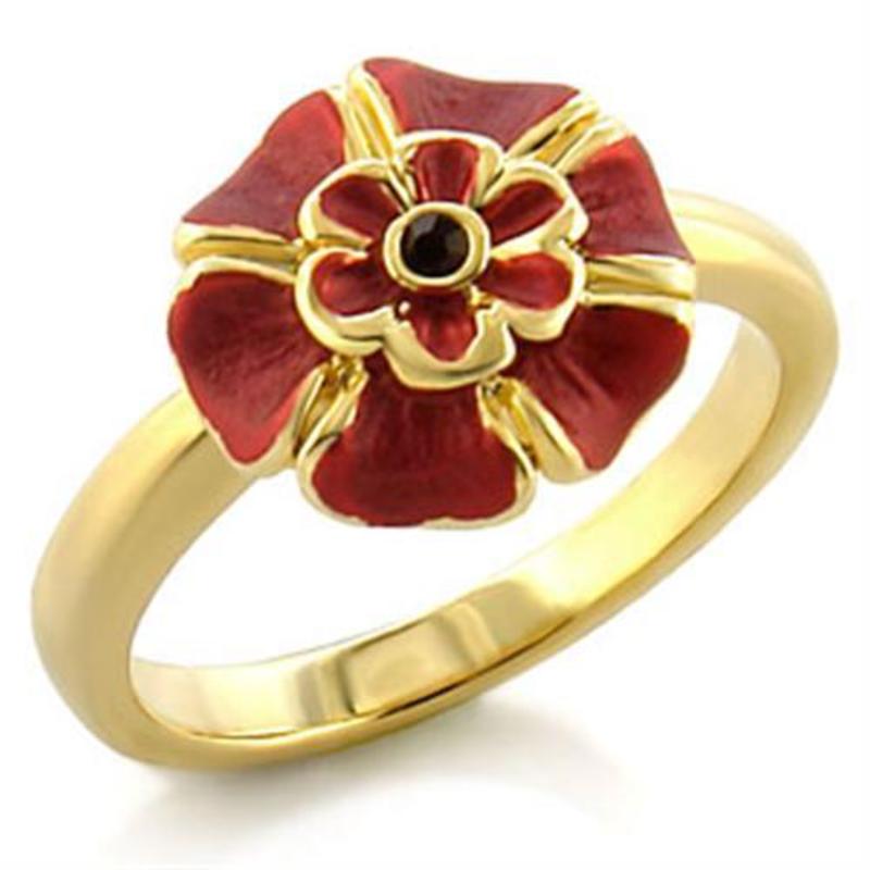 Gold White Metal Ring with Top Grade Crystal in Siam
