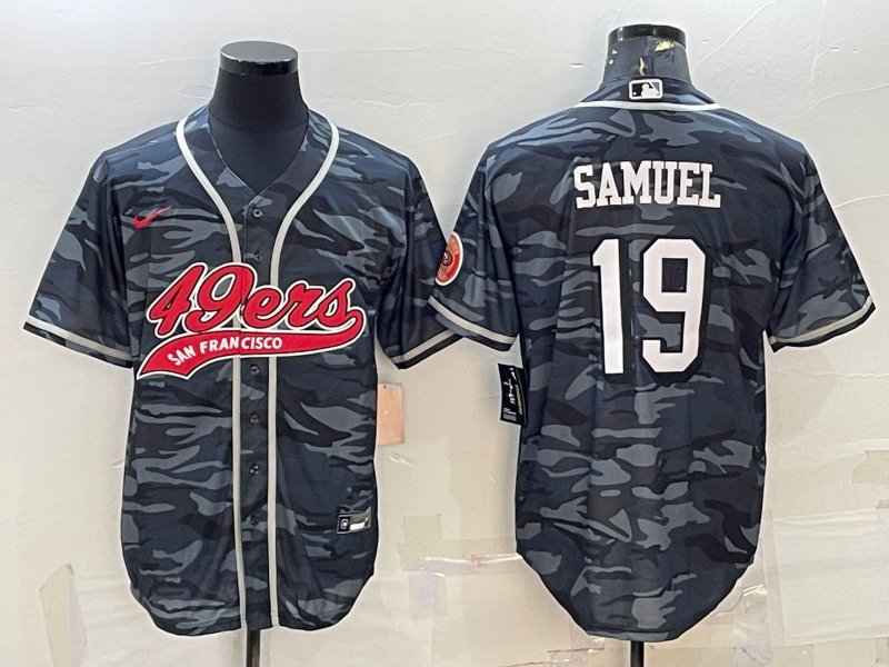 Men's San Francisco 49ers Deebo Samuel #19 Grey Camouflage Game jersey Joint Edition