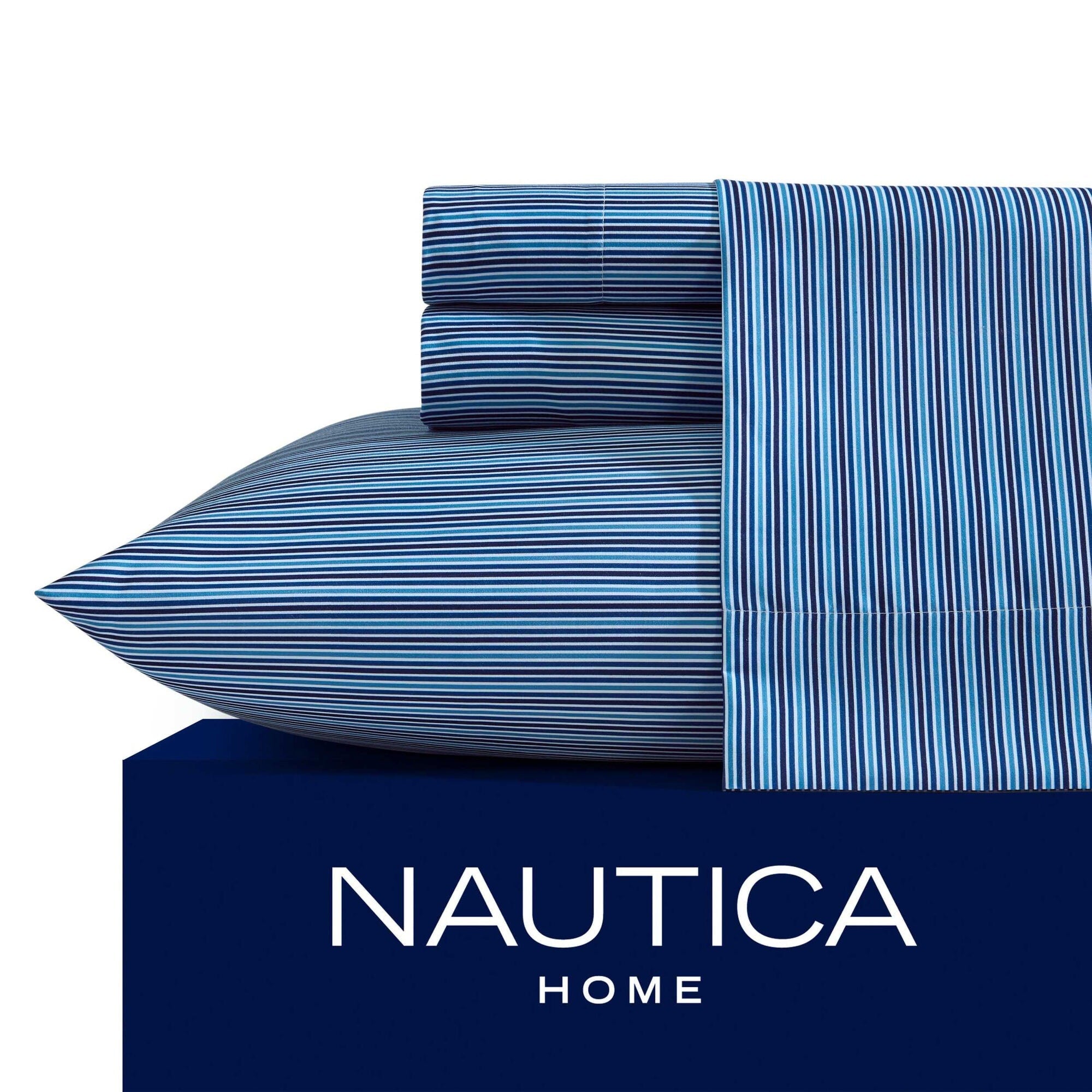 Nautica Alden Stripe Blue Twin Sheet Set