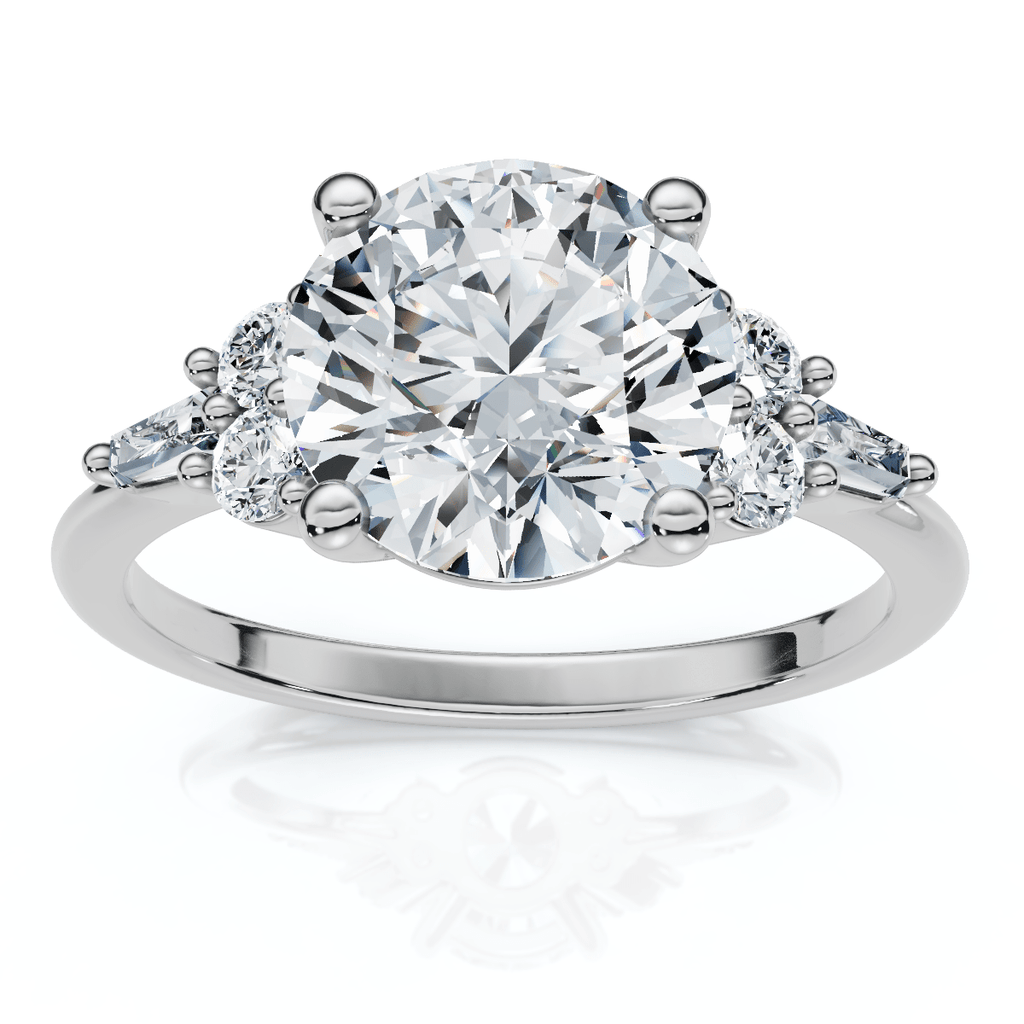 Certified 2 1/10Ct Diamond Baguette Engagement Ring 14k Gold or Pt Lab Grown