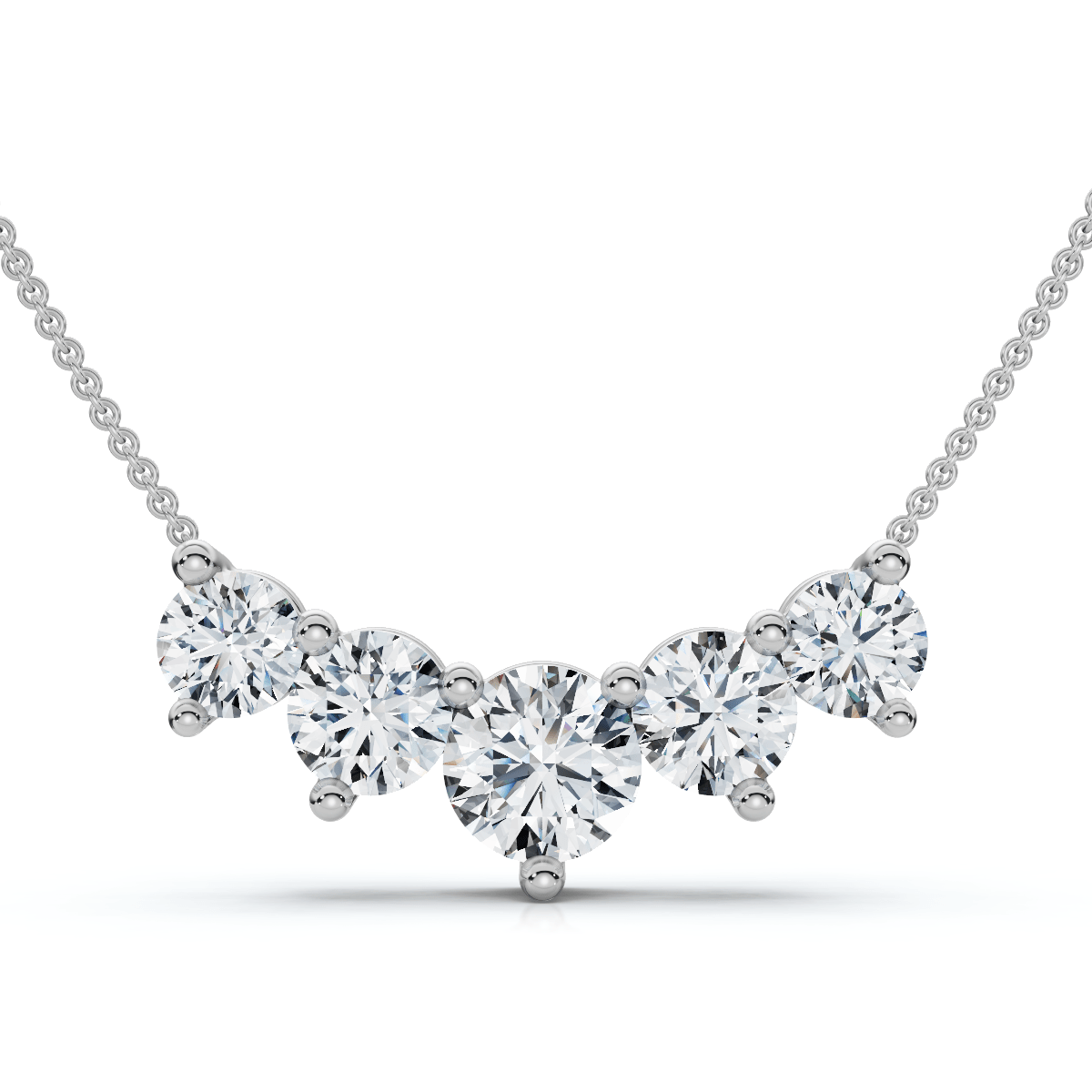 3Ct Silvie Diamond Necklace 14k Gold 18" Lab Grown EF/VS